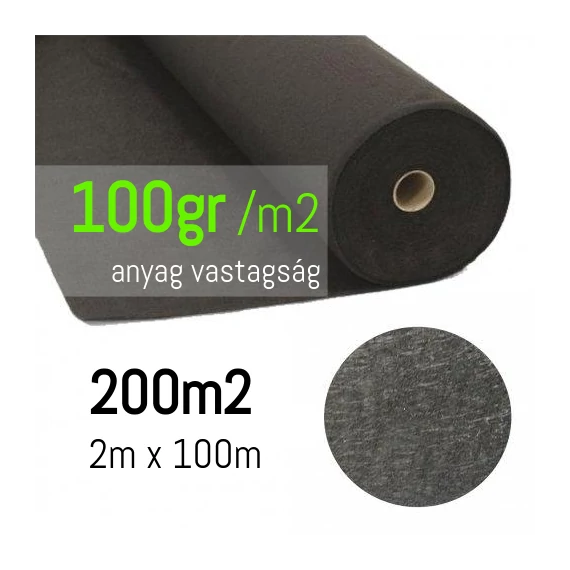 200m2 geotextil 100g/m2 2x100m egész tekercs geotextília